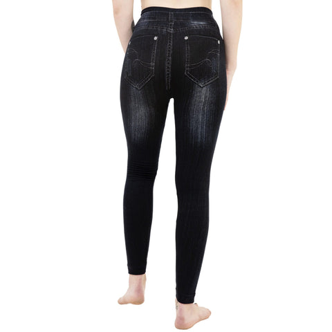 Dark Blue Jeggings With Shiny Circles